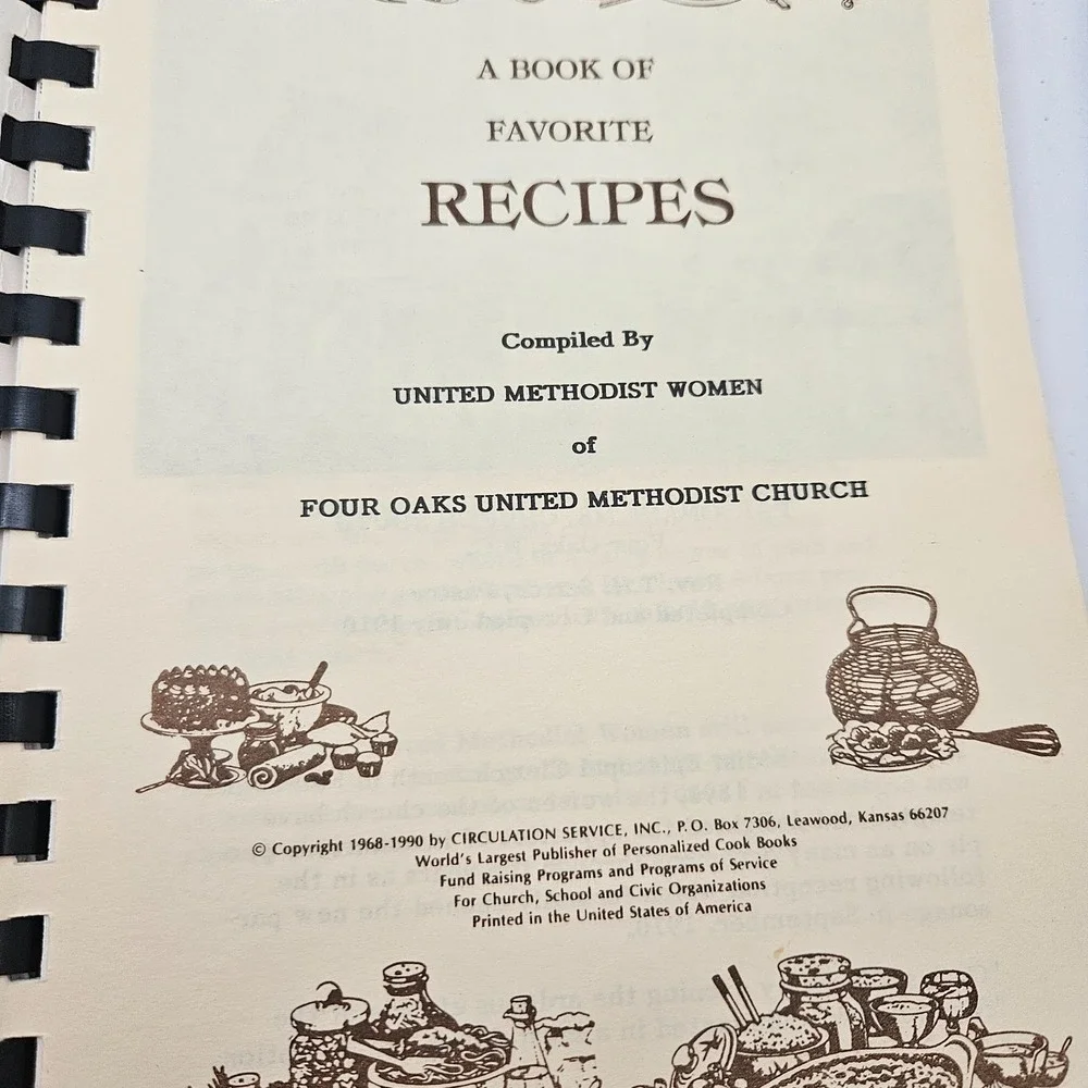 VTG Four Oaks United Methodist Church Cookbook Family Affair 100th Anniversary